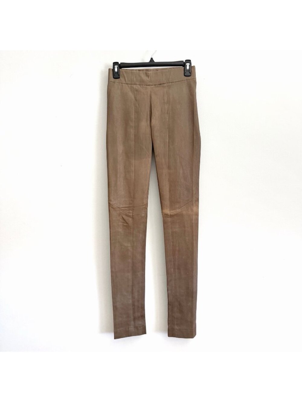 Zero + Maria Cornejo Brown Stretch Leather One Seam Pants Women’s Sz 2 Leggings